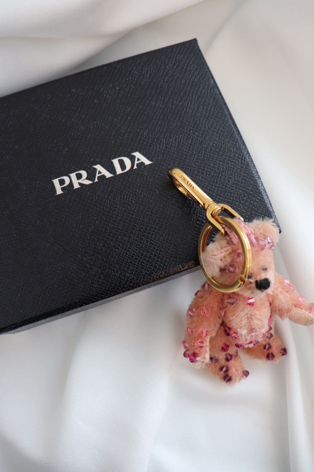 Prada bear keychain -pink