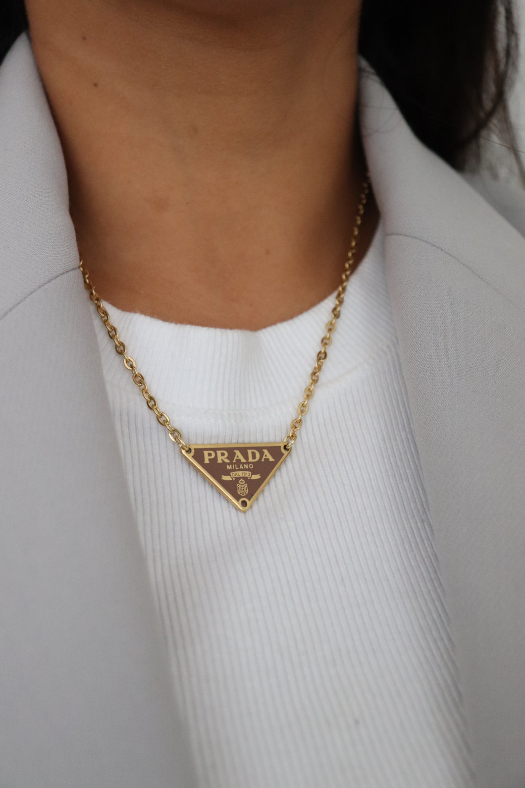 Prada brown necklace - thin chain