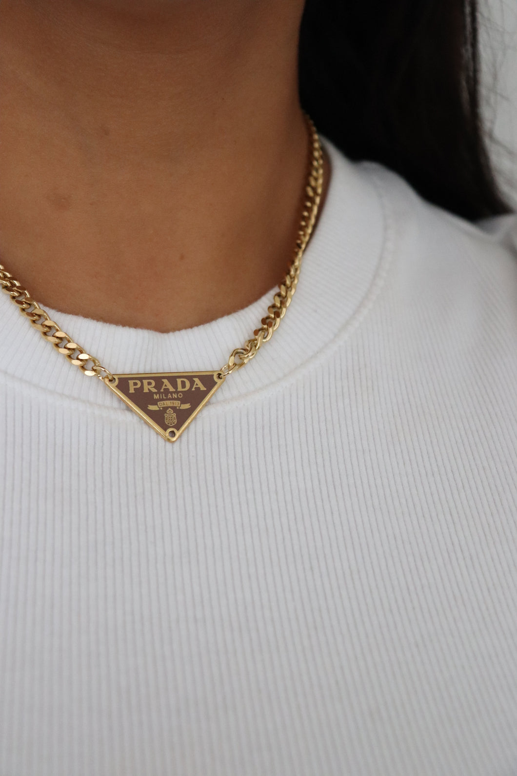 Prada brown necklace - cuban chain