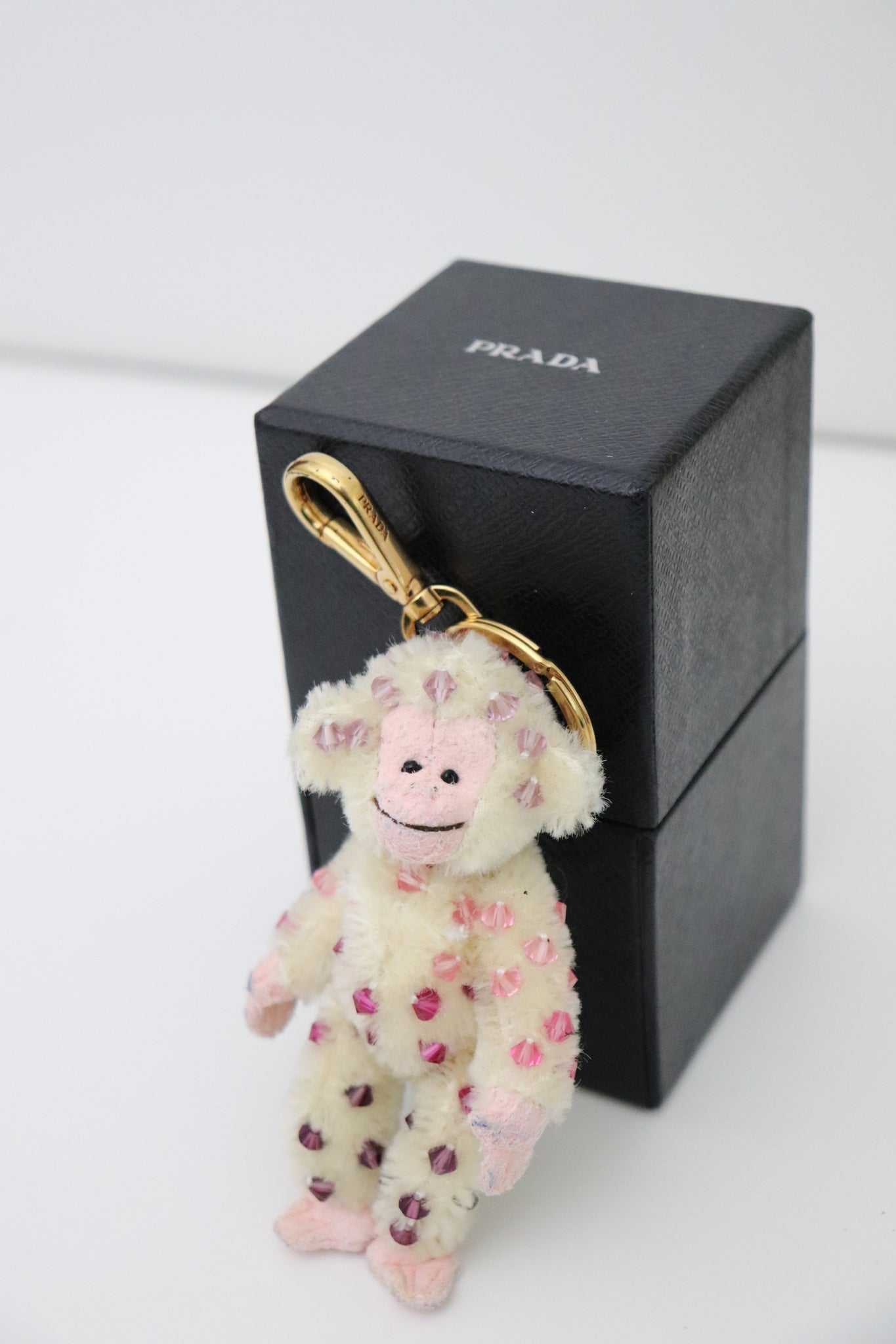 Prada monkey keychain white Shop Canela Vintage