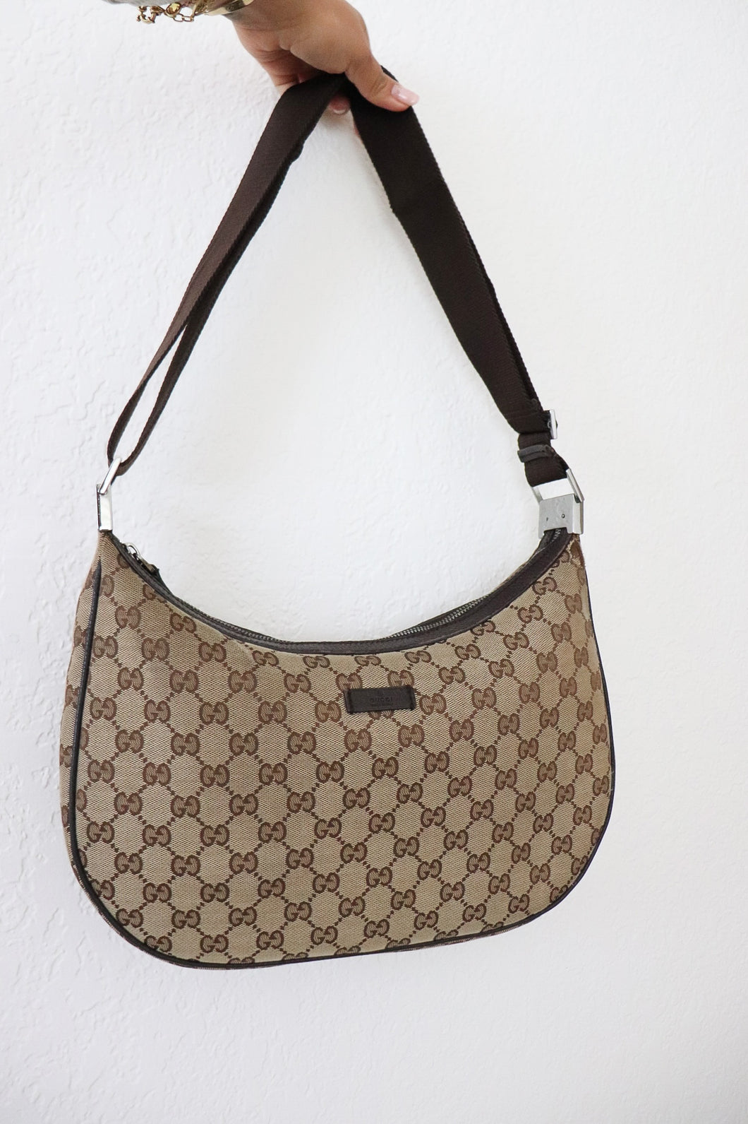 Gucci saddle zip messenger brown bag